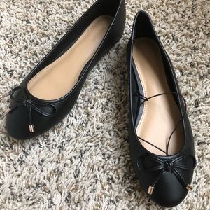 FOREVER 21 Black Leather Ballerina Flats